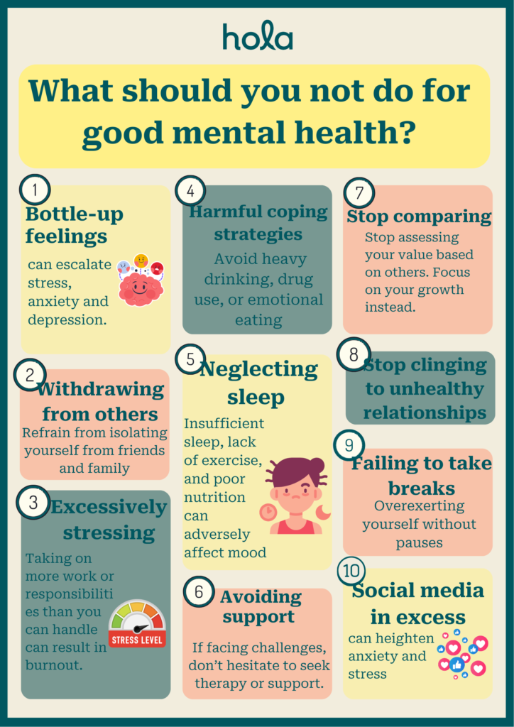 What not to do for mental health