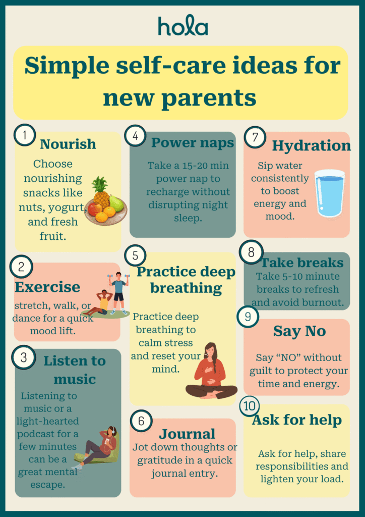 Simple self-care ideas for new parents