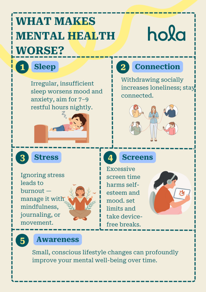 What makes mental health habits worse